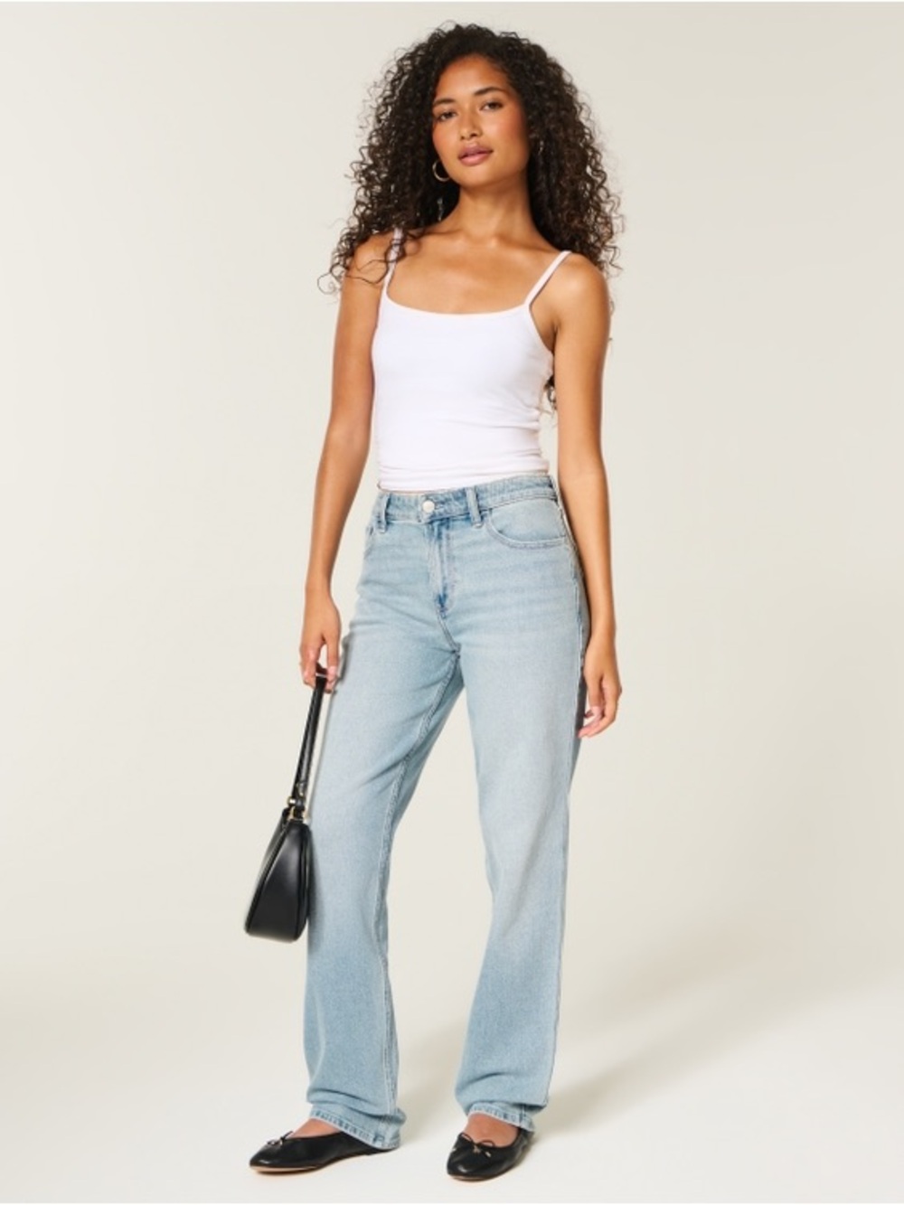 High-Rise Light Wash Straight Jeans Size 2 Short